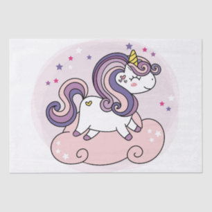 Seidenpapier: UNICORN AUF PINK CLOUES Seidenpapier