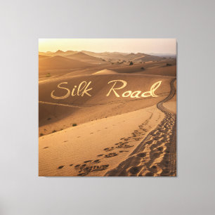 Seidenstraße Wüstenlandschaft Typografie Kunst Leinwanddruck