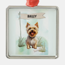 Seidenterrier Wasserfarben personalisierter Hund