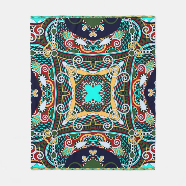 Seidentuch oder Karree-Musterdesign  Fleecedecke (Vorderseite)