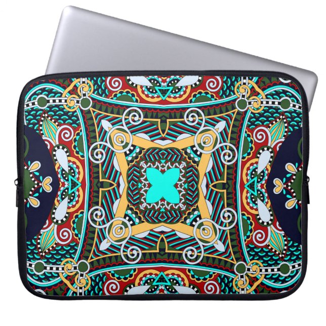 Seidentuch oder Karree-Musterdesign  Laptopschutzhülle (Vorderseite)