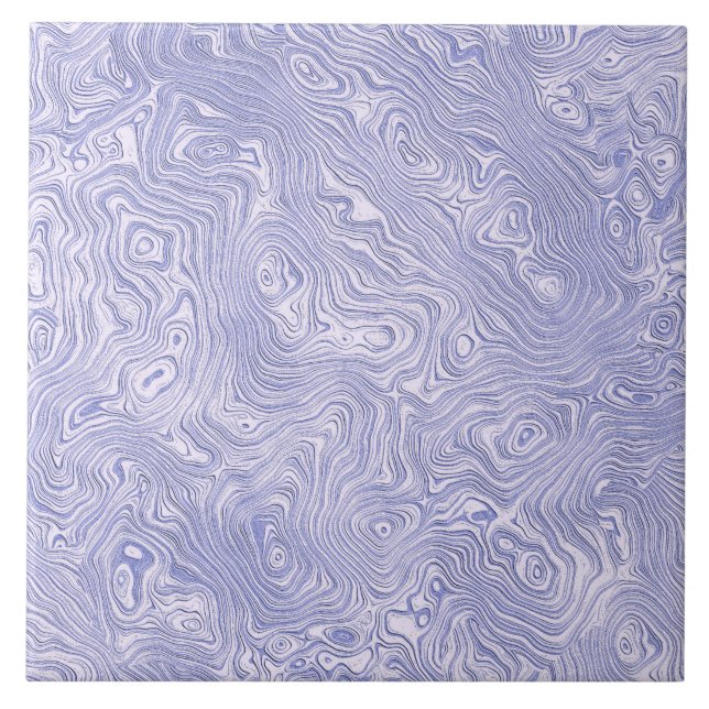 Seidig blaues Moire-Muster Fliese (Vorderseite)