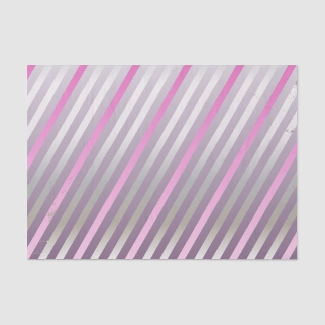 Seidig, grau, rosa, diagonales Striptepapier Seidenpapier (Vorderseite)