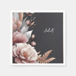 Seidig Rosa Boho Pfingstrose Staubige Rose Brautpa Serviette