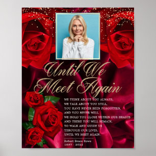 Seidige elegante rote türkische Rosen Trauer-Gedic Poster