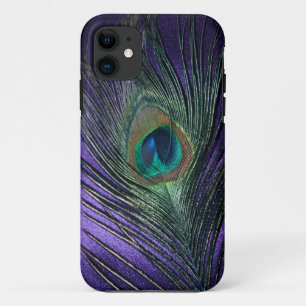 Seidige lila Pfau-Feder iPhone 11 Hülle