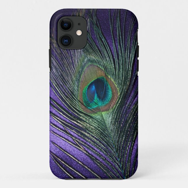 Seidige lila Pfau-Feder Case-Mate iPhone Hülle (Rückseite)
