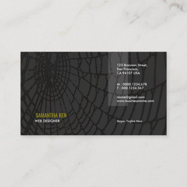 Seidige schwarze visitenkarte (Vorderseite)