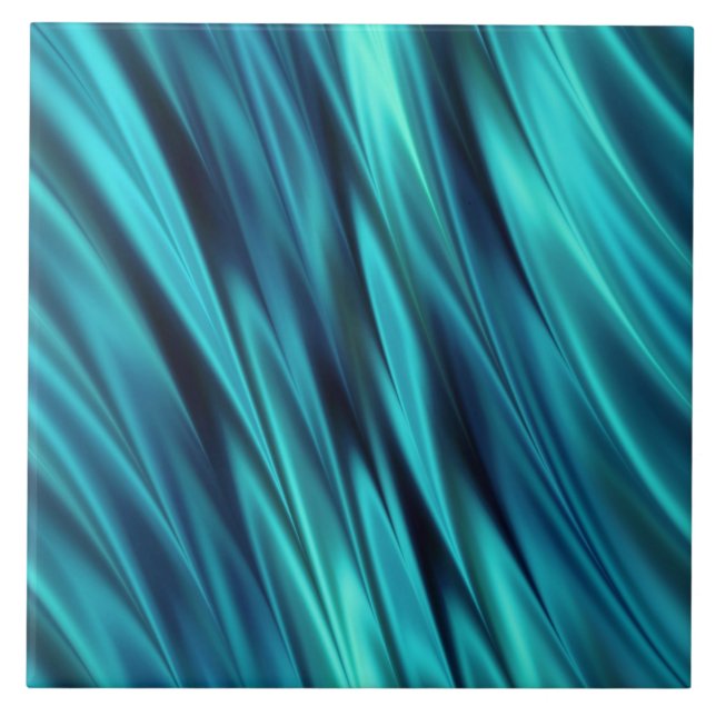 Seidige Wellen des Aquamarine Fliese (Vorderseite)