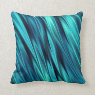 Seidige Wellen des Aquamarine Kissen