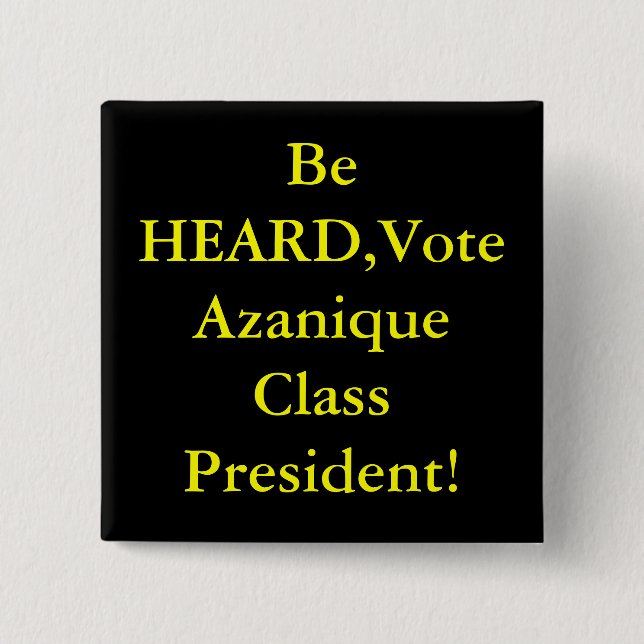 Seien, Abstimmung Azanique Klassen-Präsident Button (Vorderseite)