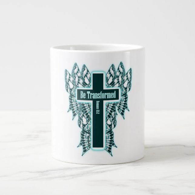 Seien - Römer-12:2 umgewandelt Sie Jumbo-Tasse (Vorderseite)