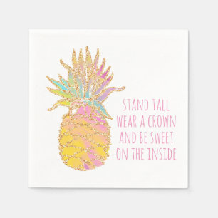 Seien Sie Ananas Niedlich Rainbow & Gold Ananas Serviette
