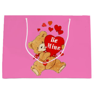 Seien Sie Bergwerk-Valentinsgruß-Teddybär auf Ro Große Geschenktüte