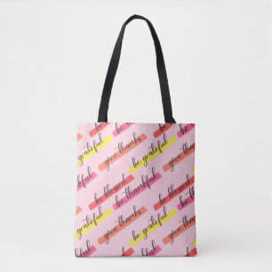 Seien Sie dankbar und gesegnet - Inspiration pink Tasche