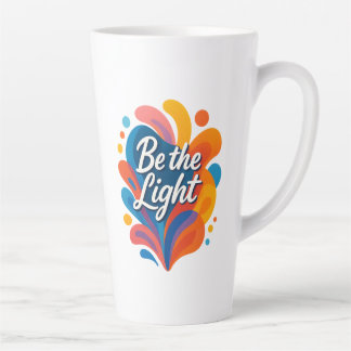 Seien Sie das Licht inspirierender farbiger Typogr Milchtasse