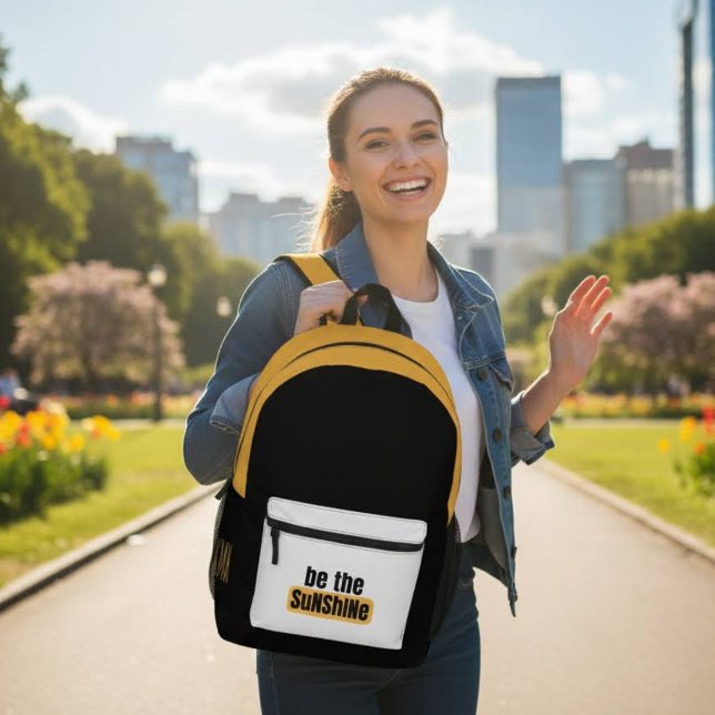 Seien Sie der Sonnenscheinsack Bedruckter Rucksack (Encourage others to, "Be the sunshine" with this personalized backpack! )