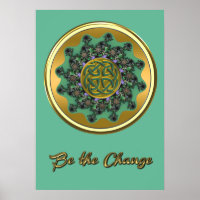 Seien Sie der Veränderte Green Gold Celtic Mandala