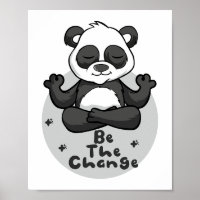 Seien Sie der Wandel Kawaii Funny Panda Doing Yoga