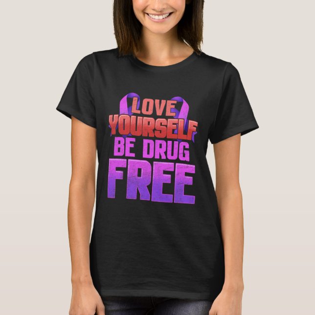 Seien Sie drogenfreie Liebe Ihr Lila Multifunktion T-Shirt (Vorderseite)