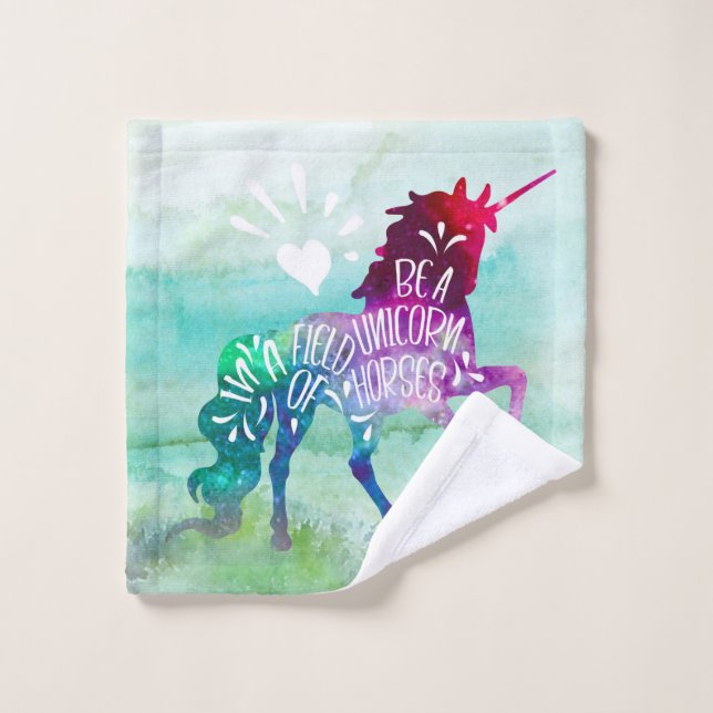 Seien Sie ein Einhorn auf einem Gebiet der Waschlappen (Waschlappen)