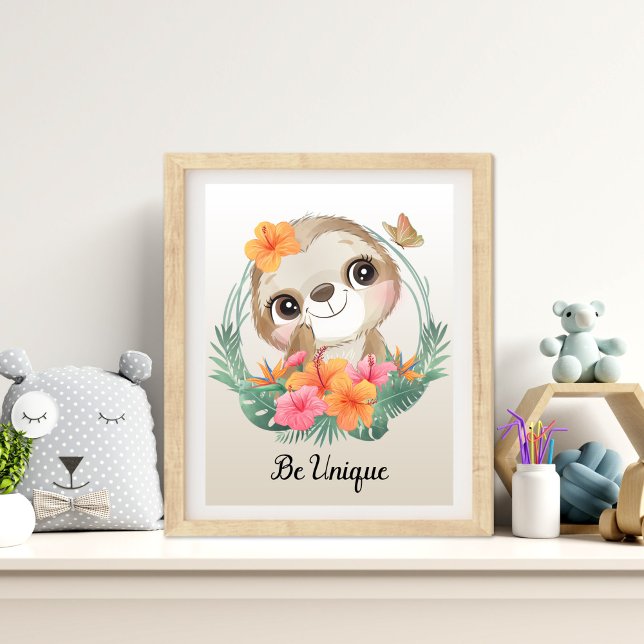 Seien Sie ein einzigartiges Kinderzimmer Fotodruck (Be Unique Animal Nursery Wall Art)