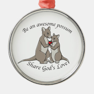 Seien Sie ein fantastisches Opossum - teilen Sie Silbernes Ornament