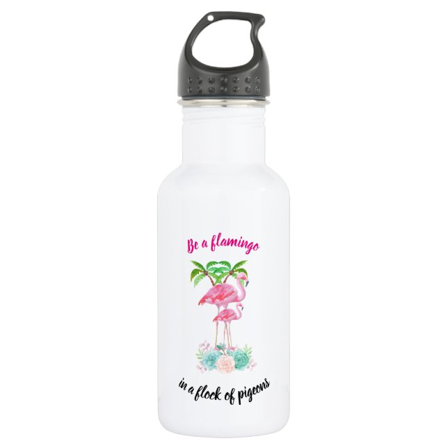 Seien Sie ein Flamingo in einer Taubenschlocke Trinkflasche (Vorderseite)