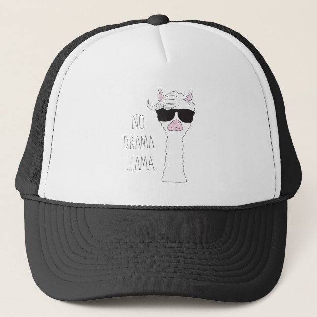 Seien Sie ein No Drama Llama Art Cartoon Truckerkappe (Vorderseite)