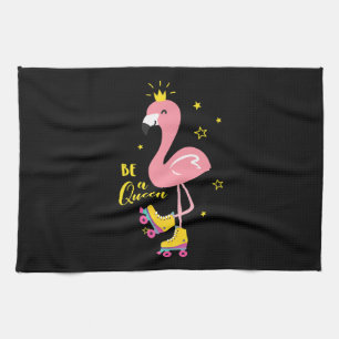 Seien Sie ein Queen Pink Flamingo Skate Roller Wom Geschirrtuch