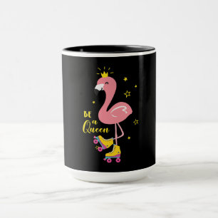 Seien Sie ein Queen Pink Flamingo Skate Roller Wom Tasse