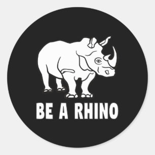 Seien Sie ein Rhinoceros Zchieve Erfolg Runder Aufkleber