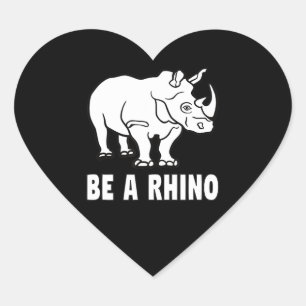 Seien Sie ein Rhinozeros Zchieve Erfolg Herz-Aufkleber
