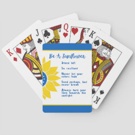 Seien Sie ein Sonnenblumenwort Kunst, Kultur und K Spielkarten
