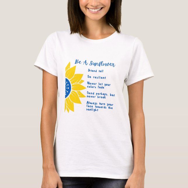 Seien Sie ein Sonnenblumenwort Kunst, Kultur und K T-Shirt (Vorderseite)