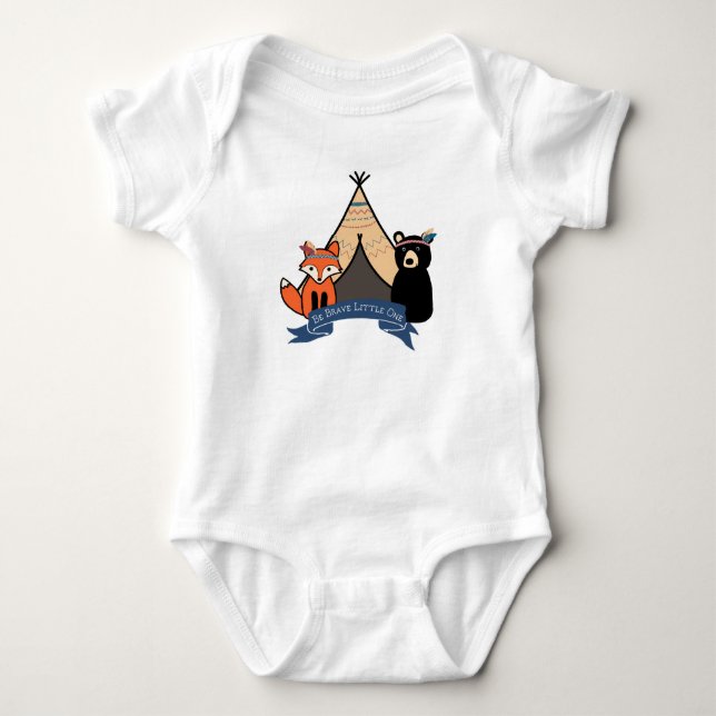 Seien Sie ein tapferer Holzleichtsitz Baby Strampler (Vorderseite)
