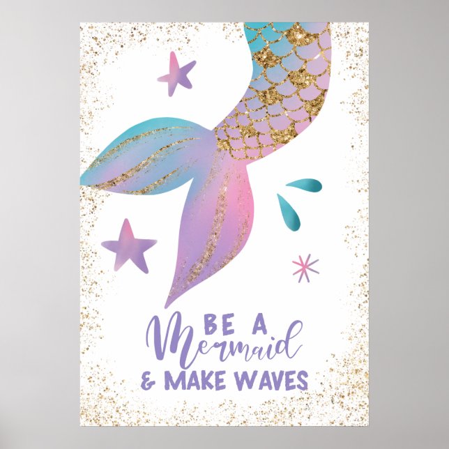 Seien Sie eine Meerjungfrau und machen Sie Waves Z Poster (Vorne)