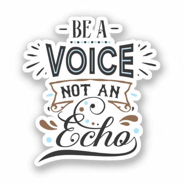 Seien Sie eine Stimme Inspiration Word Art Decal Aufkleber (Vorderseite)