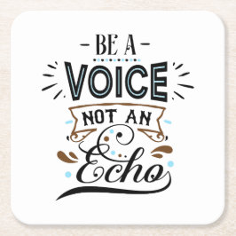 Seien Sie eine Stimme Inspiration Word Art Rechteckiger Pappuntersetzer
