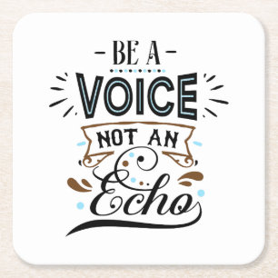 Seien Sie eine Stimme Inspiration Word Art Rechteckiger Pappuntersetzer