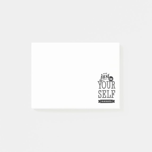 Seien Sie einfach sich, das Sie schön sind Post-it Klebezettel (Vorderseite)