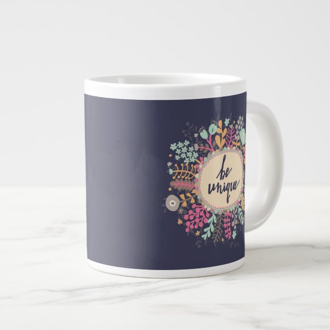 Seien Sie einzigartig Jumbo-Tasse (Vorderseite Rechts)