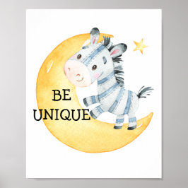 Seien Sie einzigartig Zebra Quote Kinderzimmer Pri Poster