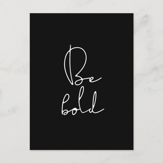 Seien Sie fett weißer Schriftart Postkarte (Vorderseite)