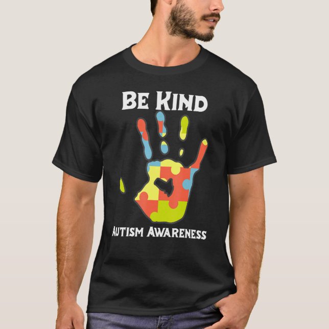 Seien Sie freundlich Autismus Bewusstsein Rainbow  T-Shirt (Vorderseite)