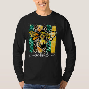 Seien Sie freundlich Bee Leopard Sonnenblumen Auti T-Shirt