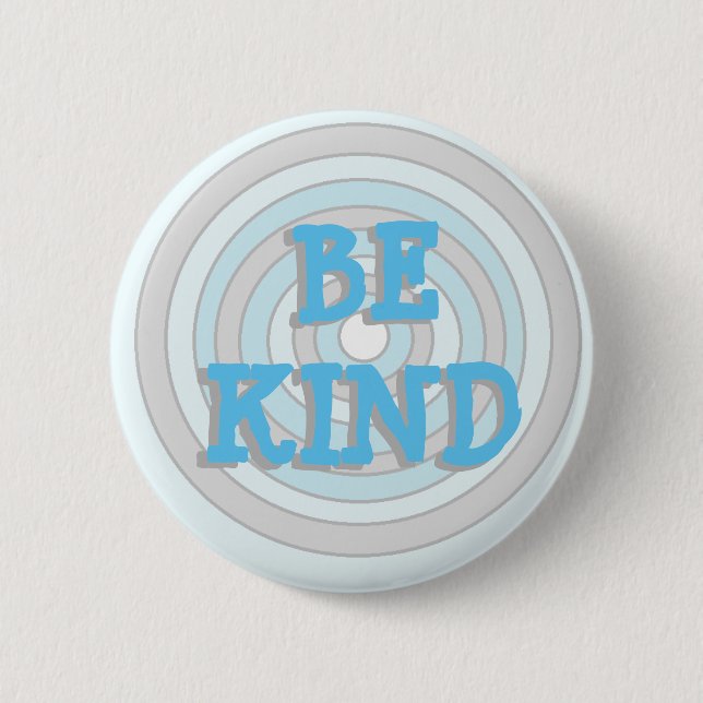 Seien Sie freundlich blau und grau Button (Vorderseite)