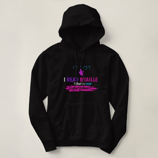 Seien Sie freundlich Blind Awareness Braille Sweat Hoodie (Design vorne)