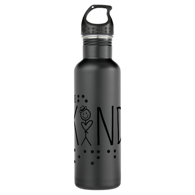 Seien Sie freundlich Blind, Braille Premium Edelstahlflasche (Vorderseite)
