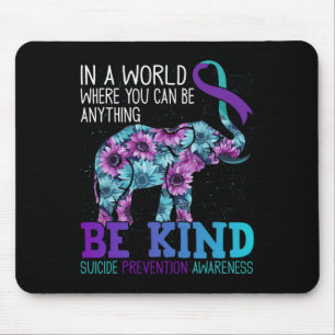 Seien Sie freundlich Elefanten Sonnenblume Aquamar Mousepad